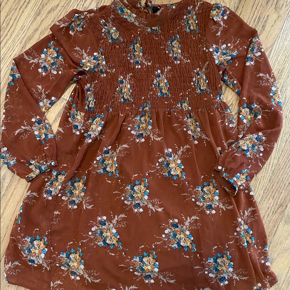 Long sleeve floral dress
